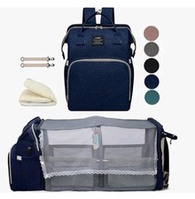Luxury Diaper Bag Backpack with Changing Station- NAVY for Baby, Toddler, Travel
