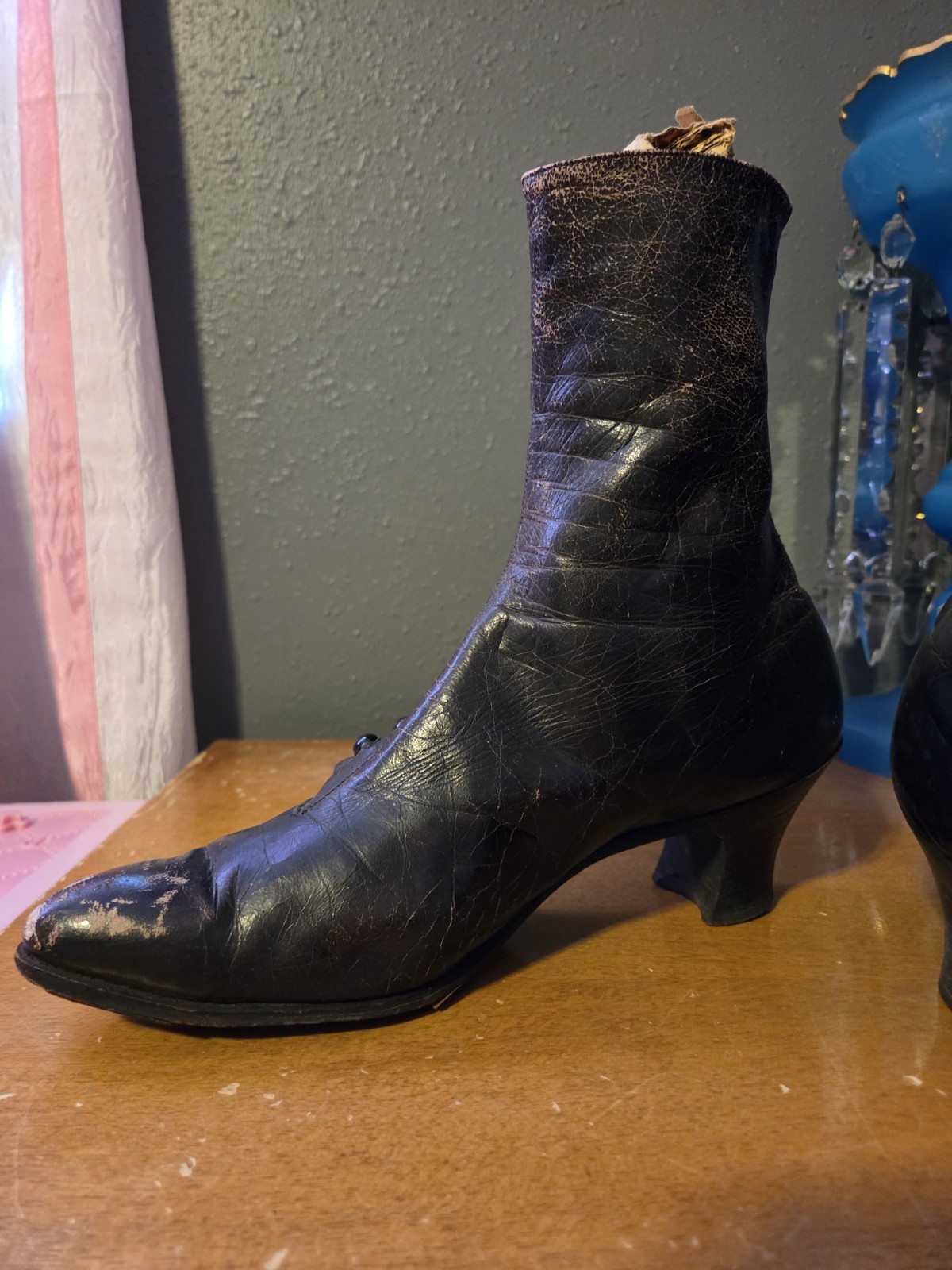 Black Edwardian Leather Button Boots - image 4