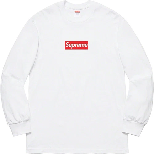 T shirt blanc manches longues logo Supreme Box taille L neuf deadstock