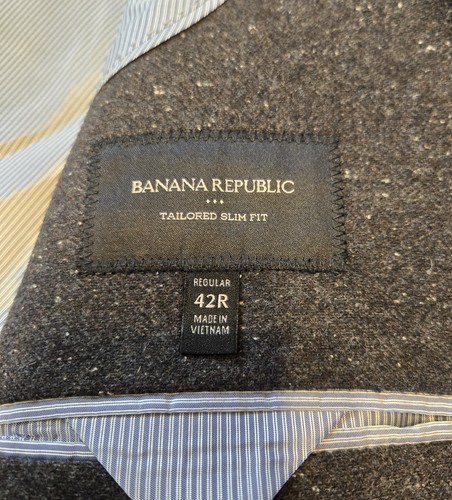 Banana Republic SPECKLED Blazer Herren 42R Anthrazit Grau Wollmischung Sport Jacke - Bild 15 von 19