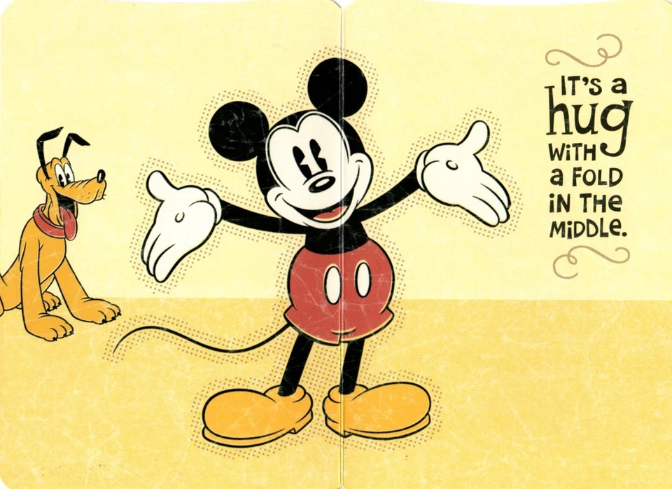 Disney Mickey Mouse Thanks Thank You Hospitality Hug Hallmark Greeting Card - Image 2 of 3