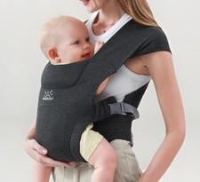 Momtory Newborn Carrier 7  25 lbs Gray Adjustable Hook  Loop Baby Wrap  NEW 