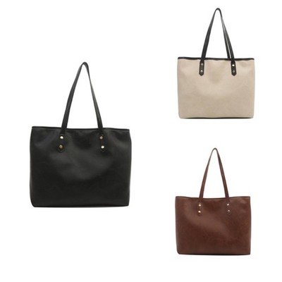 Functional PU Leather Purse Shoulder Bag Large Capacity Travel Shopping Handbags