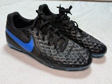 Nike Tiempo Jr Legend 8 Club Soccer Cleat 5.5 Black Blue FG Firm Shoe AT5881-004