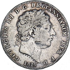 1819 LIX Crown - George III British Silver Coin