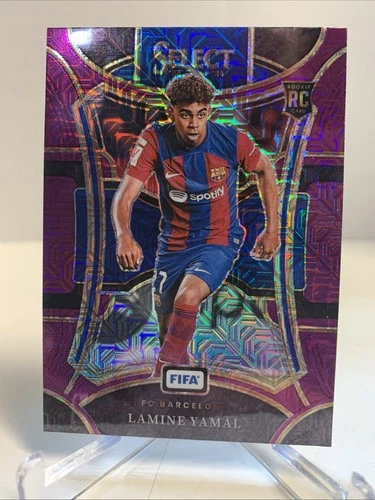 2023-24 Panini Select FIFA - Mezzanine Lamine Yamal #124 Purple Mojo Prizm (RC)