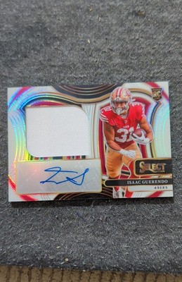 2024 Panini Selec Jumbo Rookie Signature Swatches Isaac Guerendo White Prizm/75 