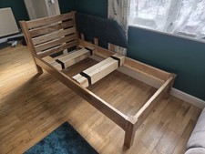Handmade Solid Oak Single Bed Frame – Rustic Wooden Bed – Bespoke Hand Crafted