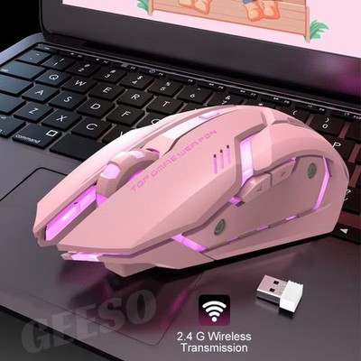 GEESO T1 Wireless pink Mouse 2.4G Computer Mouse Laptop USB Rechargeable