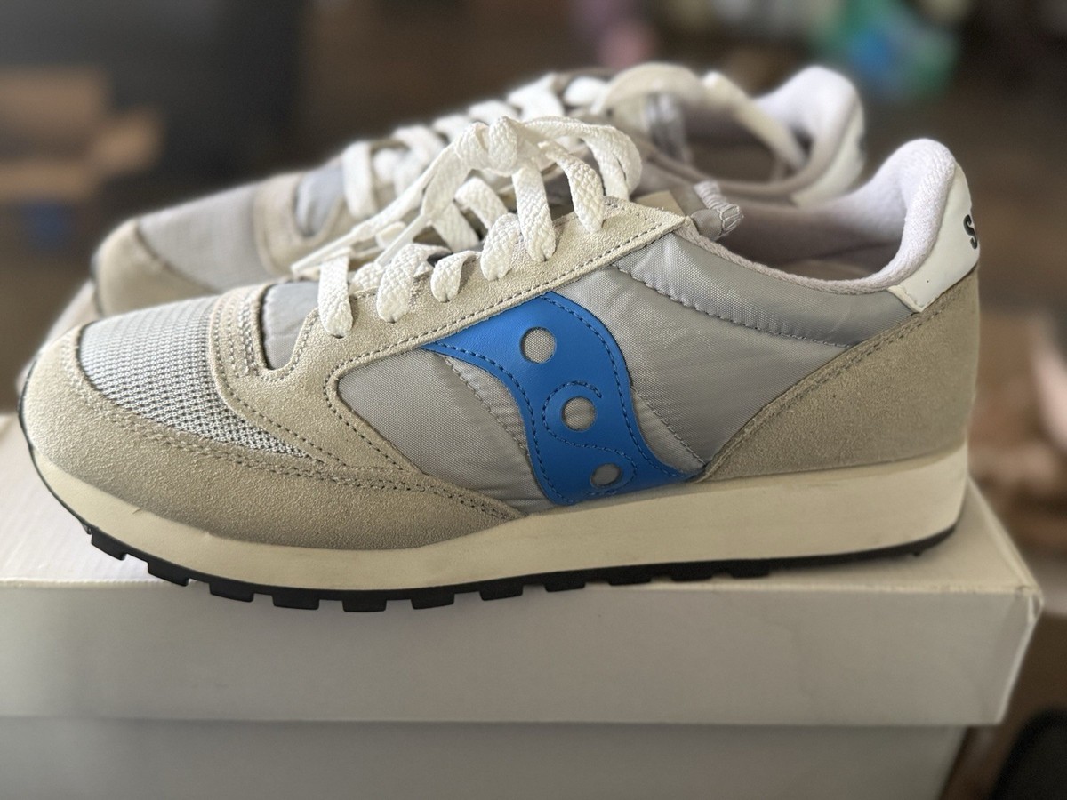Saucony Jazz Original Vintage Men Size Blue Grey Running Shoes Sneakers