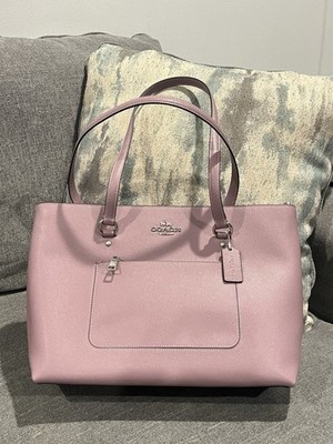 COACH Station Tote Bag Crossgrain leather Silver JASMINE CCD71 | eBay