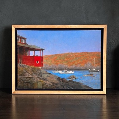 Peter Poskas III oil painting Red House on Monhegan Island Coast Maine