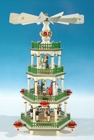 Tischpyramide Christi Geburt 4 Etagen Weiß Historisch 27X45X27Cm Geburtsszene