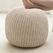 Pouf Ottoman Stuffed Round Modern Foam Filled Foot Rest Poufs Living Room Chair