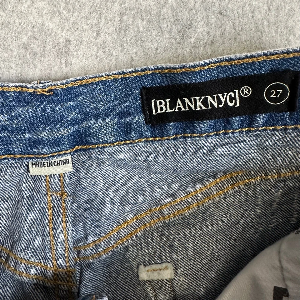 Blank NYC Jean Shorts Blue Womens 27 HighRise Distressed Button Fly Denim Casual - Image 4 of 4