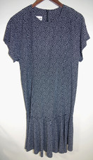 R3 - NWOT Vintage Ronni Nicole Black & White Polka Dot Drop Waist DRESS 12 B