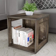 Stackable Cube End Table - Contemporary Minimalist Modular Accent Piece with ...