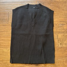 Chunky Rib Knit Sweater Vest Professor Bloggers Favorite Small