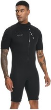 Seaskin Mens 3mm Shorty Wetsuit - Black, Size Large