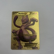 Carta Pokemon Mewtwo EX HP 170 Gold Foil Fan Art 98/99 come nuova