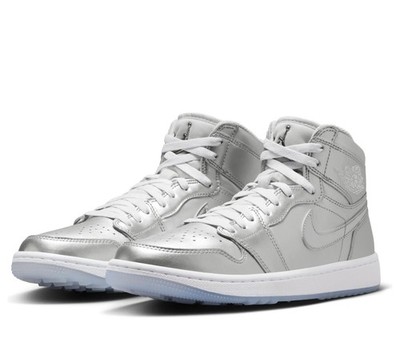 Jordan Air Jordan 1 High Golf 'Giving' Men Shoes,Silver/White