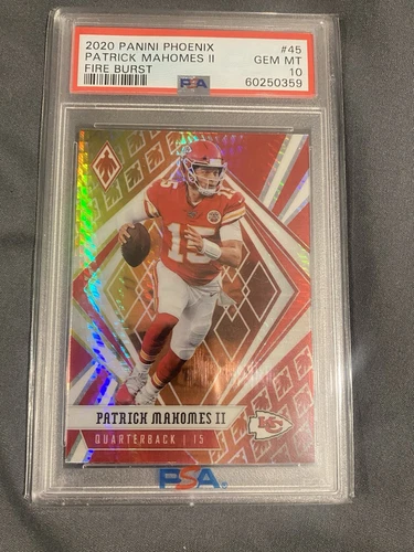 2020 Panini Phoenix - Fire Burst #45 Patrick Mahomes II Chiefs PSA 10