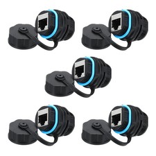5Pack RJ45 Panel Mount Coupler Bulkhead Ethernet Connector Blue
