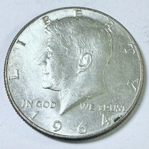 1964 Kennedy Half Dollar - 50c Coin - 90% Silver - Circulated Coin #7689