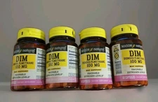 4-Pack Mason Natural, DIM Diindolylmethane, 100 mg, 60 Capsules USA. STOCK