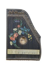 Antique German Jubeltone Konzert Concert Salon Harfe Lap Zither Harp Lute 17"