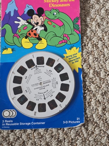 Mulinelli Tyco View Master 3D Disney Topolino e i dinosauri 1994 sigillati /3L - Foto 3 di 6