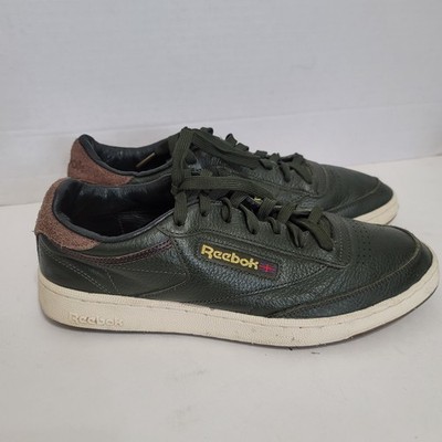 [H03355] Mens Reebok CLUB C 85 'BODEGA' vintage look green lowtop sneakers sz9.5