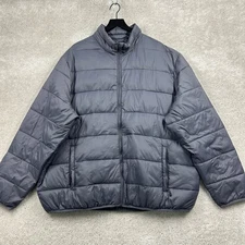 Swiss+Tech Puffer Coat mens Size 3XL Gray Long Sleeve Full Zip Pockets Synthetic