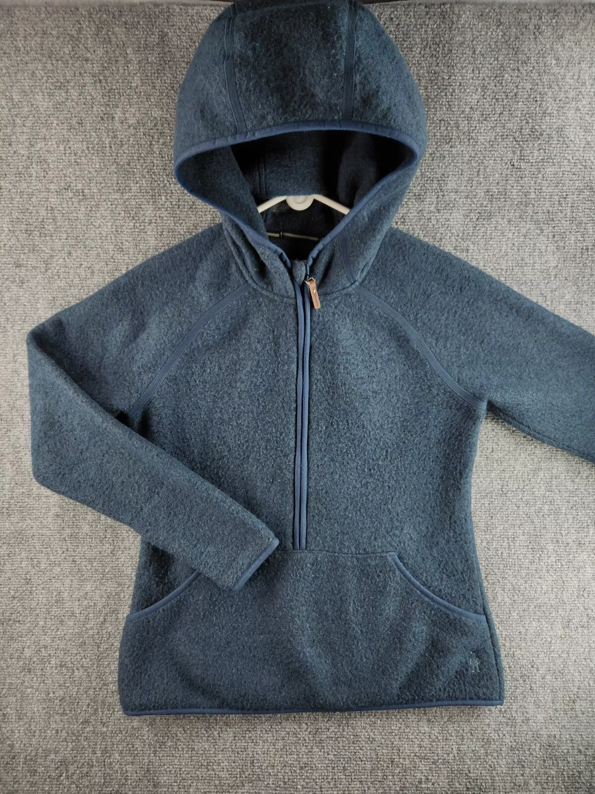 smartwool long sleeve wool blend 3/4 zip hoodie