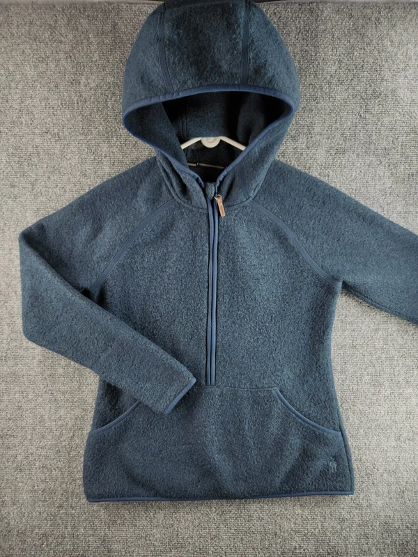 smartwool long sleeve wool blend 3/4 zip hoodie