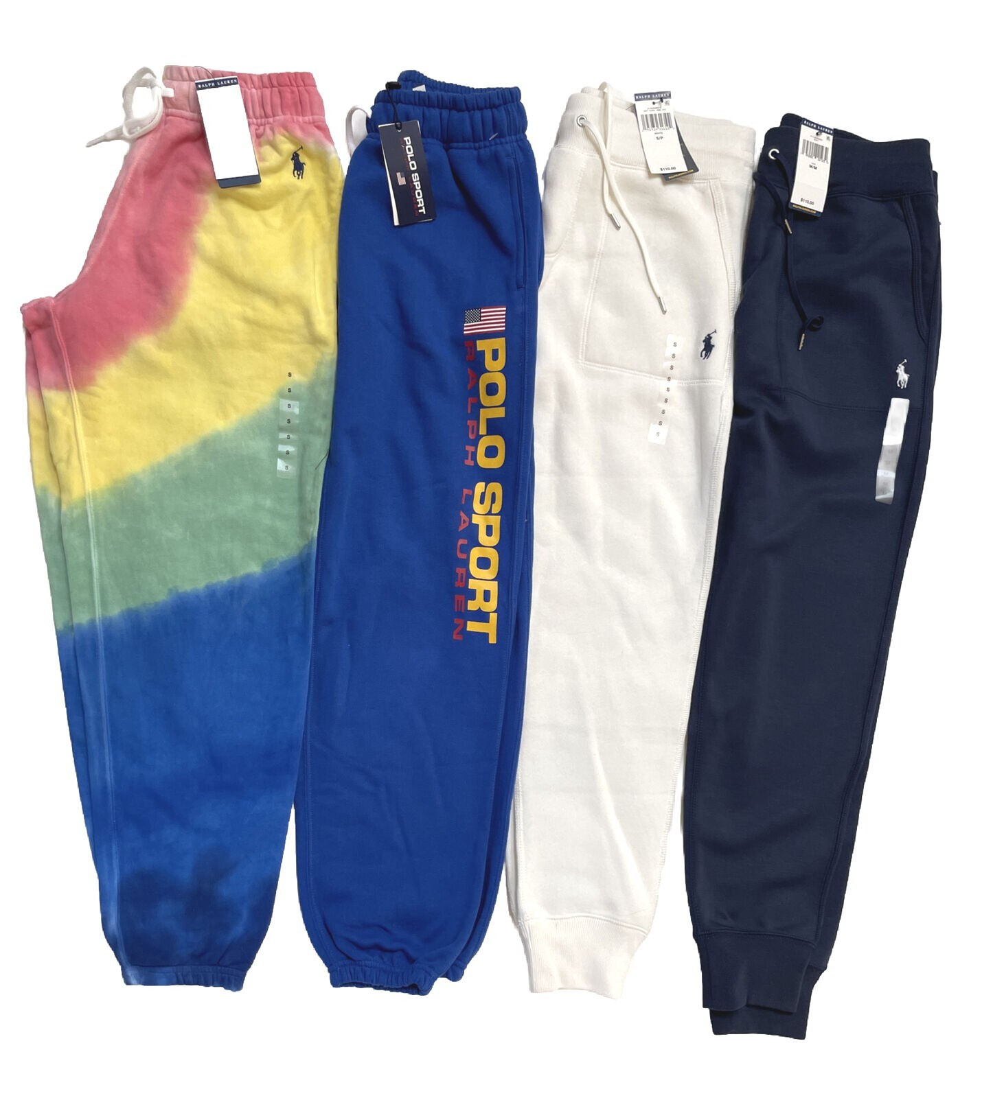 PONY Polo Ralph Lauren donna joggers tie dye solidi o polo sport; taglie XS L nuovi con etichette
