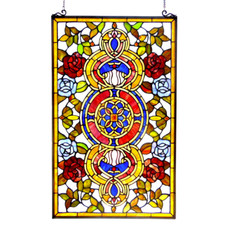 Tiffany Style Stained Glass Window Panel Suncatcher 20x32in