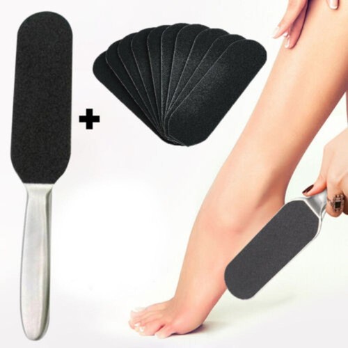 10 Stück Ersatz-Pads Für Fußraspel – 5 Grob, 5 Fein, Selbstklebend, 14x4,5 Cm