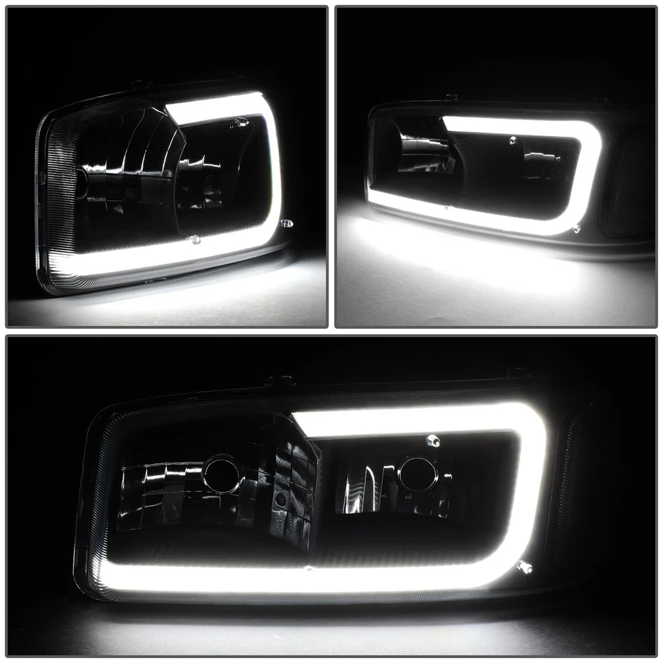 PARA 1999-2007 GMC SIERRA/YUKON PAR FAROS LED DRL + LÁMPARAS PARACHOQUES TINTADAS/CLARAS Foto 3 de 4
