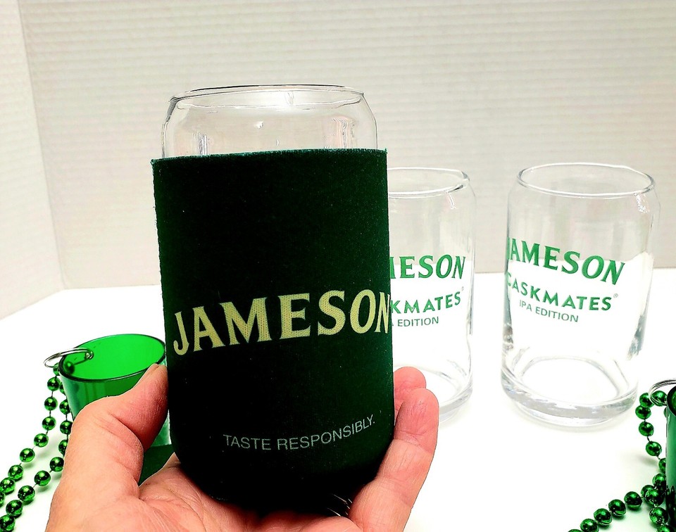 Jameson Irish Whisky Can Shape Cocktail Glass X 4, Koozie's X 2 Shot