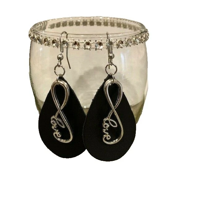 Leather Tibetan Silver Fashion Earrings