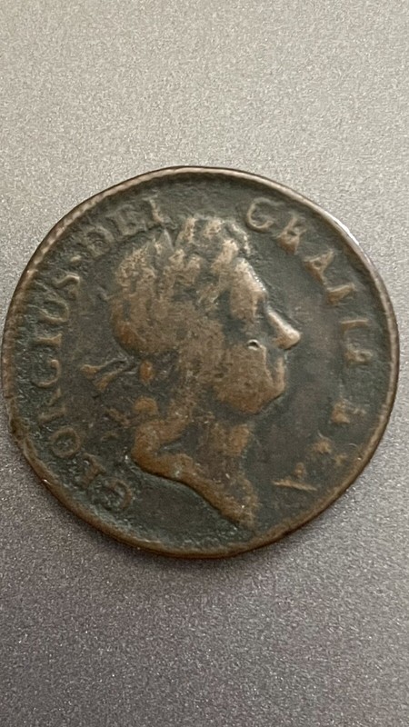1723 Farthing Hibernia DEI.GRATIA.REX,Us Colonial Coin extremely rare! Last One
