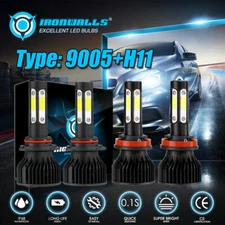 9005 H11 LED Headlight Bulbs Kit High Low Beam For Kenworth T680 T880 2013-2019