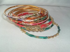CHILDREN'S JEWELRY GIRLS 12 MULTI COLOR BANGLE BRACELETS