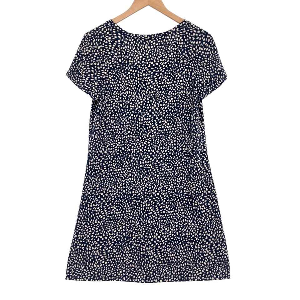 Vestido Camiseta Nine West Mujer Pequeño Azul Marino Blanco Lunares Manga Corta Cuello en V Foto 2 de 4