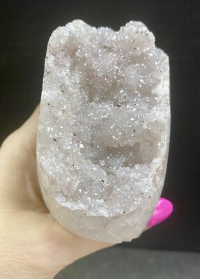 Crystal Pink Sugar Cut Base Quartz  Druzy Sparkle Rainbow Heal Meditate 362g