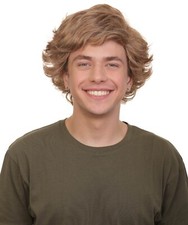 Adult Men s YouTuber Wrestler Blonde Short Wavy Curly Wig, HM-1571