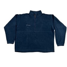 COLUMBIA Sweater Men's Long Sleeve High Neck 1/4 Zip Pullover Blue XL