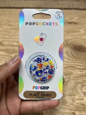 PopSockets PopGrip Swap Top Phone Grip Stand- Pansy Raid Blue Floral ...
