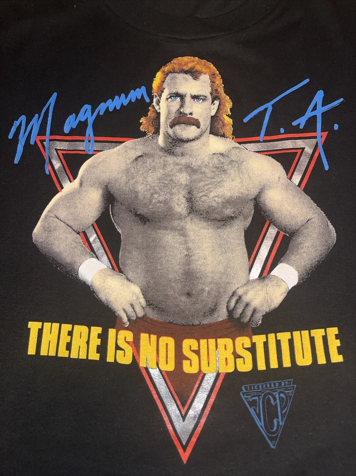 Vintage 80s wrestling t shirt L Magnum T.A. There Is No Substitute  JCP Cal Cru  - Image 2 of 4
